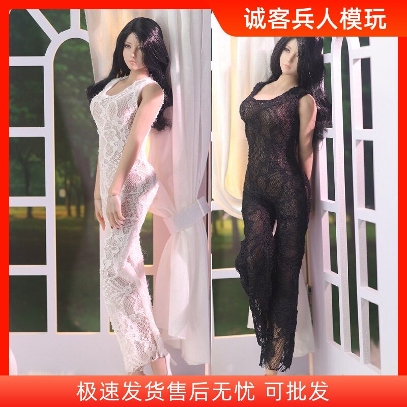 特价CKtoys ck032 1/6兵人衣服 女款蕾丝微喇连身长裤 无袖连体裤