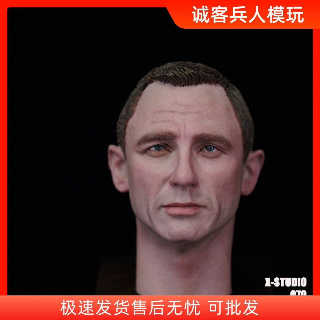 艾克斯涂装室精涂版1/6男兵人头雕模型 詹姆斯007邦德头雕 现货