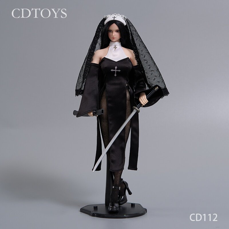 预售定金CDTOYS CD112 1/6修女cos服装配件适合包胶素体 不含人偶