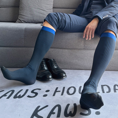 3双装男士袜子商务正装丝袜条纹