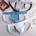 男士低腰囊袋内裤性感双丁纯棉提臀运动健身健美性感内裤男丁字裤