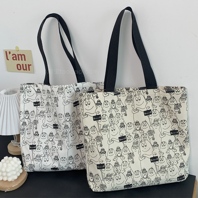 今年流行帆布包包女 2025新款夏季通勤大容量手提单肩学生书包袋