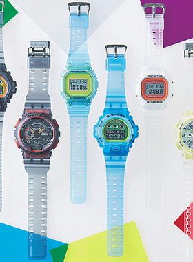卡西欧冰电之韧G-SHOCK透明男女手表DW-5600LS-2 6900LS GA-110LS