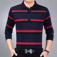 Men's long-sleeved T-shirt, lapel cotton men's top, casual collar, loose-fitting, large-sized T-shirt thumbnail 2