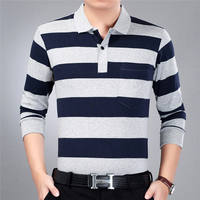 Men's long-sleeved T-shirt, lapel cotton men's top, casual collar, loose-fitting, large-sized T-shirt thumbnail 5