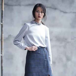 长袖 简约风格 衬衫 宽松版 上衣 新款 型春秋款 女装