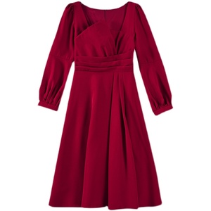 RM19426#新款白色长袖连衣裙女轻奢小众高端气质法式裙