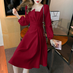 RM19426#新款白色长袖连衣裙女轻奢小众高端气质法式裙