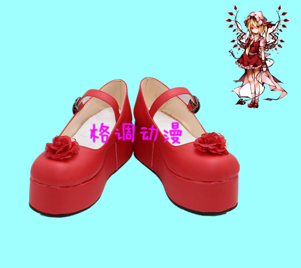B4587东方Project 芙兰朵露·斯卡雷特COS鞋动漫鞋来图定制
