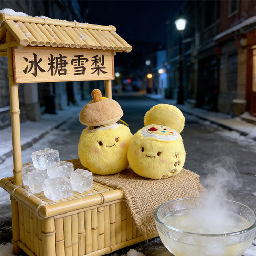 原创冰糖雪梨毛绒挂件钥匙扣礼物