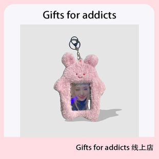 Gifts for addicts 韩国毛绒卡通包挂件身份证银行卡套钥匙扣挂饰