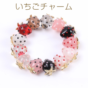 5树脂中号珍珠波点草莓日本进口ins爆款 品质可爱形象DIY配件吊坠