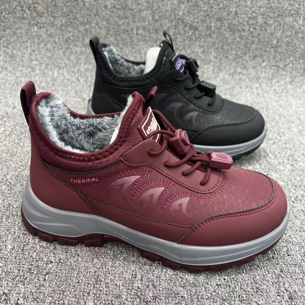 冬季加绒防滑一脚蹬妈妈健步鞋