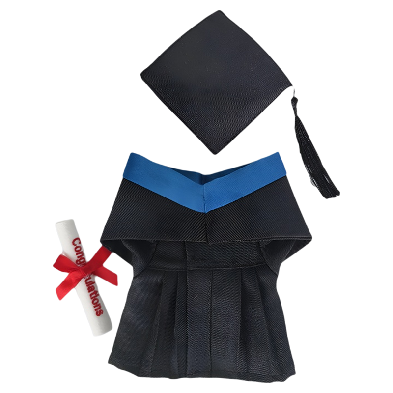 毕业公仔学士服硕士博士袍硕士熊棉花娃娃20cm娃衣香港大学畢業