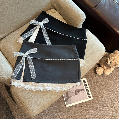 Jade Closet直营店推荐~甜辣妹蝴蝶结蕾丝拼接西装a字半身短裙夏