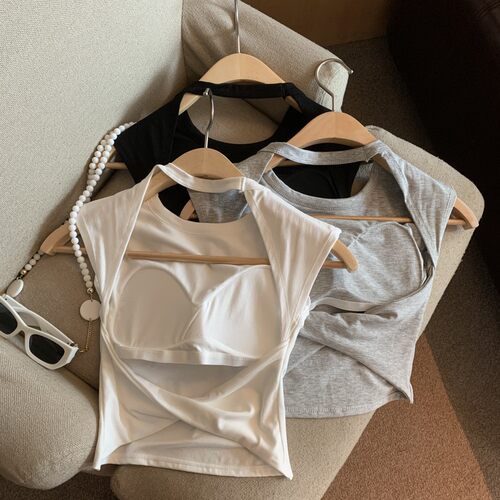 有胸垫纯欲风t恤小衫优品质