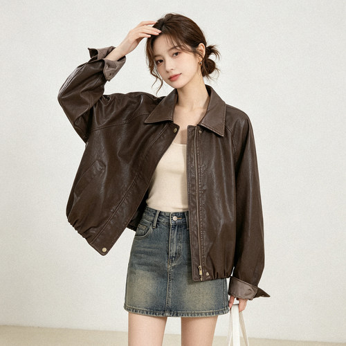 GeNaQi歌娜绮机车服皮衣