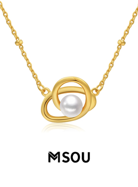 MSOU气质珍珠项链简约现代优雅气质女925纯银