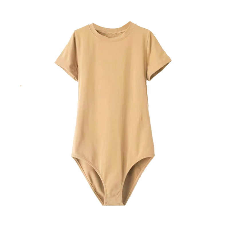 短袖欧美连体莫代尔棉连裆女T恤