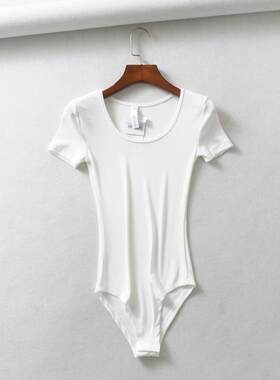 连裆连体修身弹力女T恤欧美新品