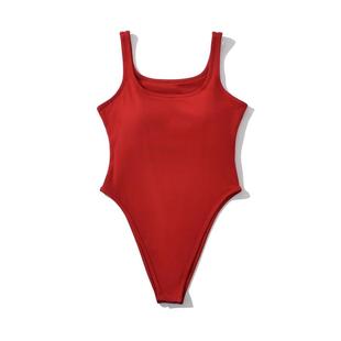 欧美风辣妹修身 连身衣连体吊带 含胸垫弹力连裆女背心简约潮搭时尚