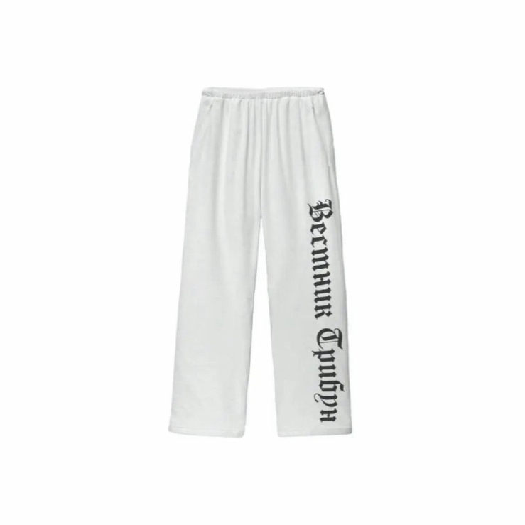 YEEZY x Gosha系列联名款FW24 裤腿英文logo图案宽松直筒休闲裤