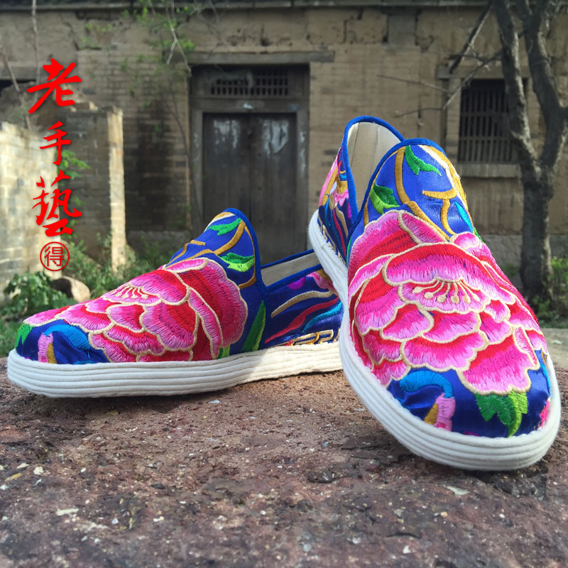 千层底刺绣布鞋女孕妇坐月子纯手工纳底成人汉服茶服白领软底编织