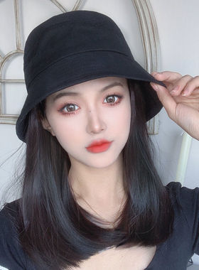 假发帽子一体女士化疗后渔夫帽