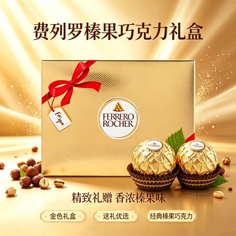 费列罗榛果威化巧克力礼盒装送女果仁巧克力