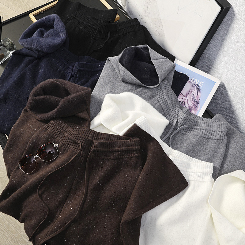 华子家 高级感亮丝针织阔腿裤女秋冬加绒加厚高腰直筒休闲裤45970,女装/女士精品,休闲裤,淘宝优惠券,粉丝福利购,淘宝优惠卷