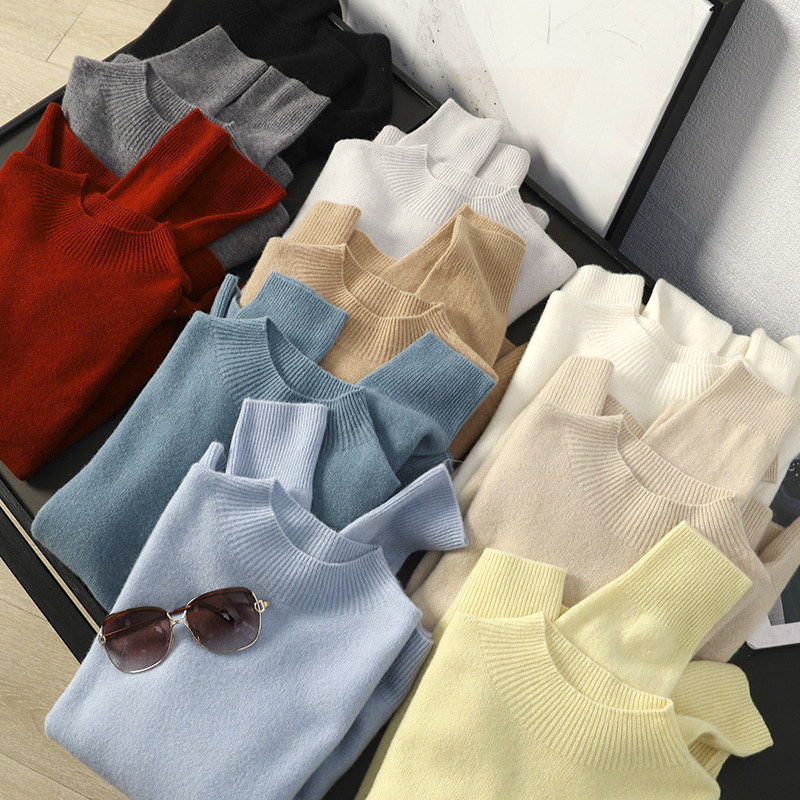 华子家 羊绒羊驼毛无缝半高领针织衫女秋冬真丝羊毛套头毛衣45828,女装/女士精品,毛针织衫,淘宝优惠券,粉丝福利购,淘宝优惠卷