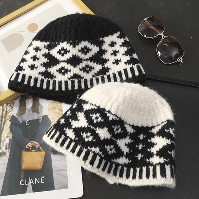 韩系保暖毛线帽子针织堆堆帽冷帽