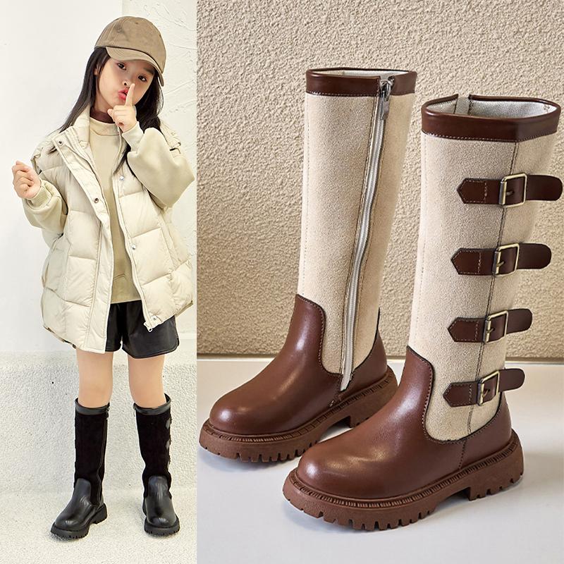 公主单靴草原骑士靴女孩学生靴子