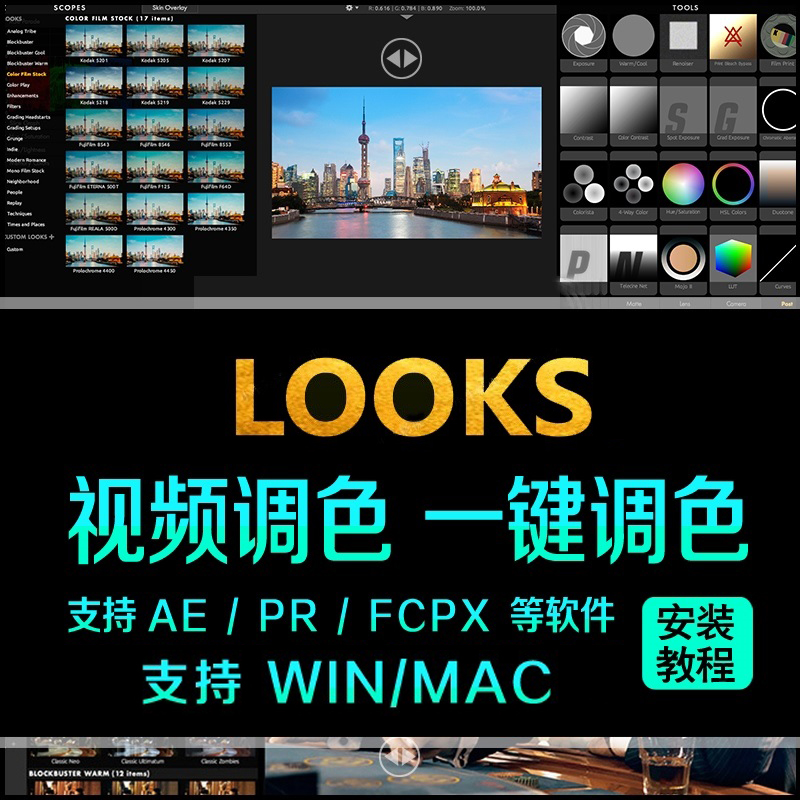 AE/PR插件looks调色视频电影Magic Bullet预设滤镜素材WinMac2023-封面