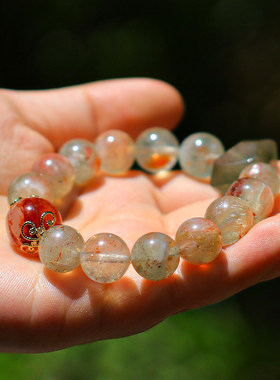 天然金箔阿鲁沙共生水晶手链