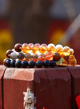 2026马年三合手链十二生肖天然水晶手串本命年吉祥男女蛇鸡牛新品