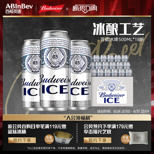 百威冰啤500ml×18听啤酒