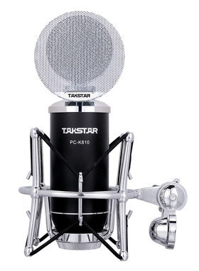 Takstar/得胜 PC-K810电容麦克风网课直播K歌话筒套装手机红主播