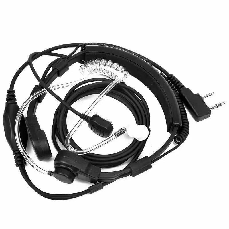 对讲机喉震耳机 可伸缩 喉控空气导管耳麦 通用K头 车友骑行用