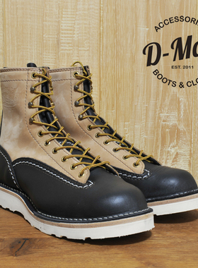 现货 WESCO Boots Jobmaster 黑色拼麻布色短脸 工装靴 靴子/鞋
