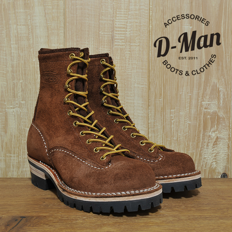 棕色工装靴wesco翻毛皮