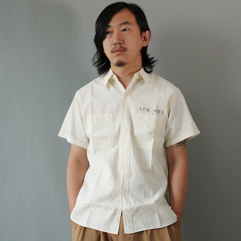 现货 buzz ricksons 美国海军us navy 白色短袖军事衬衫