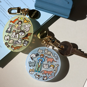 手工制作猫咪狗狗随身镜包挂件钥匙扣治愈小挂饰汽车钥匙扣手帐