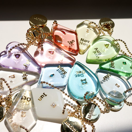 原创手工制作生日月诞生石钥匙扣