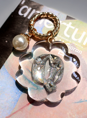 Manitas手工制作26英文字母水钻汽车钥匙扣 包包挂件