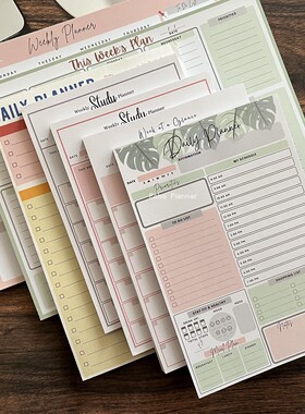 Daily planner拍纸本计划本便签本日程本外贸本日计划便签纸学习