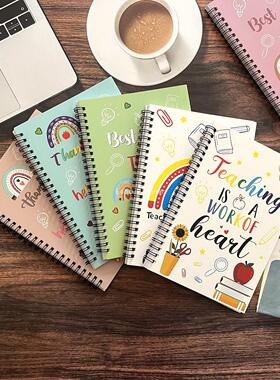 Teacher notebook教师笔记本线圈本横线本简约老师记事本卡通A5本