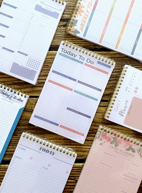 todolist 日程本planner日计划本英文线圈本记事本A5简约时间管理