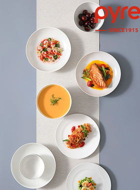 Pyrex康宁纯白骨瓷盘子家用菜盘2025新款高级感陶瓷餐具餐盘碗碟