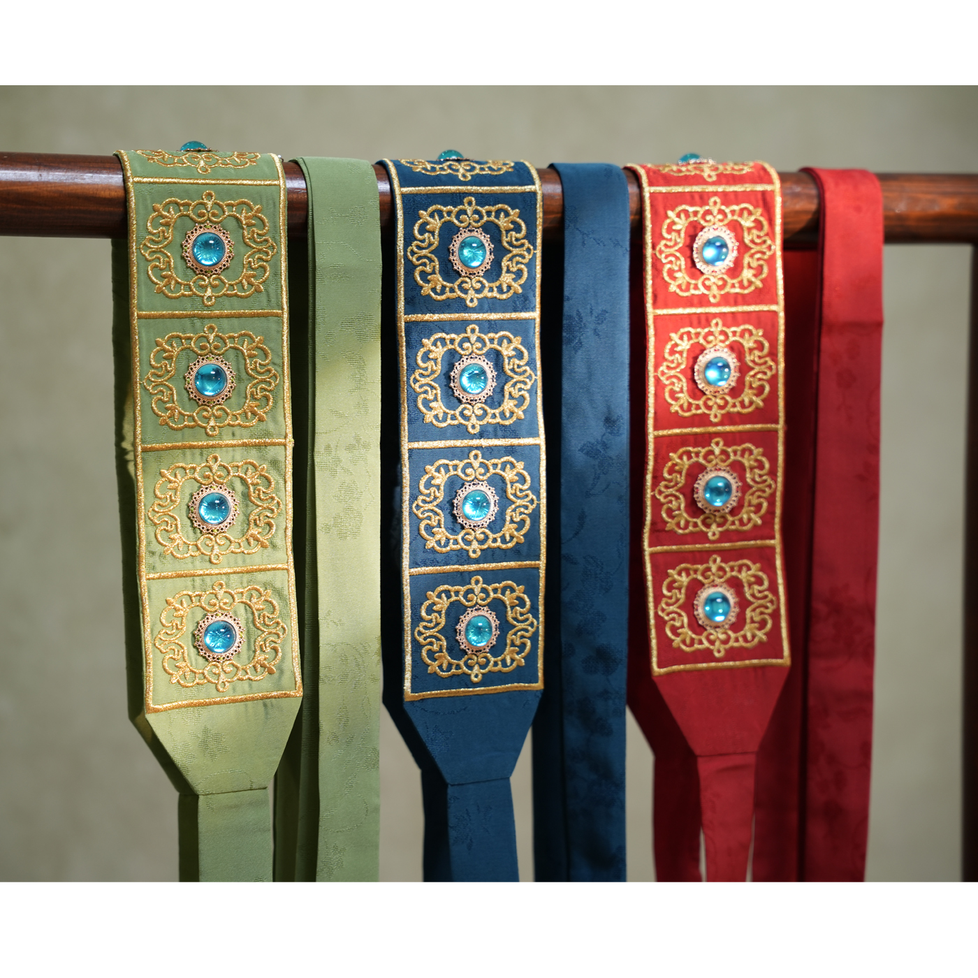 【七月新品】【现货】【神仙卷风格绣花腰带】重工绣花手缝珠腰带